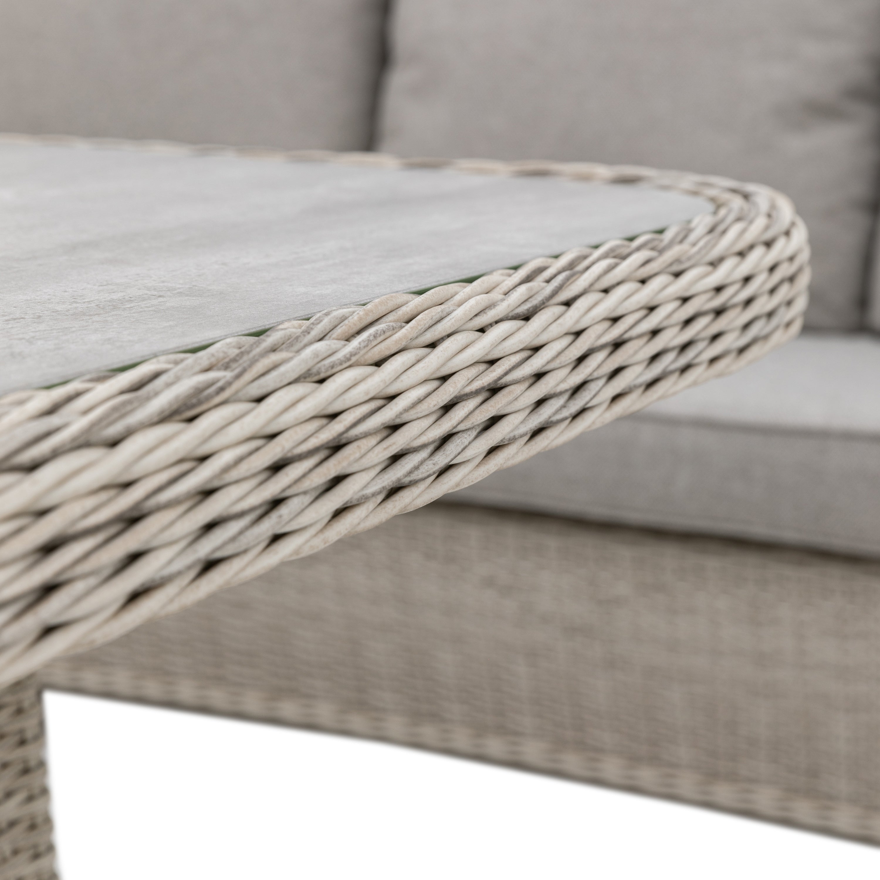 Capri Grey Rattan Rectangle Dining Set